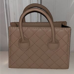 Elegant Tan Quilted Handbag